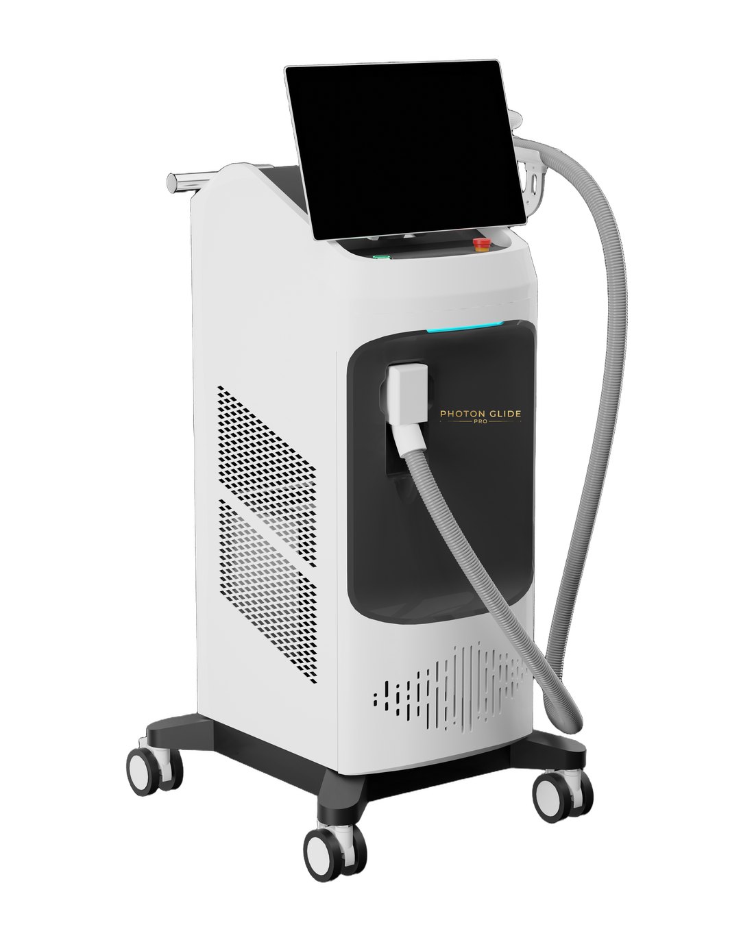 Photon Glide Pro, vedere laterală, cu capul de tratament în suport